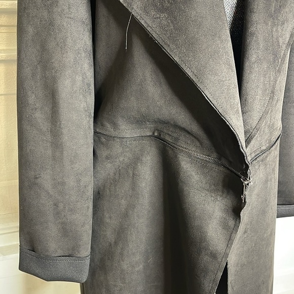 Venti 6 Black Faux Suede Coat Jacket Size Medium - Picture 5 of 7